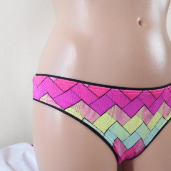 SEAFOLLY Bikini Bottom Women New US Size 6  Swimwear Beach Vibe Hipster Colorful - Picture 5 of 11